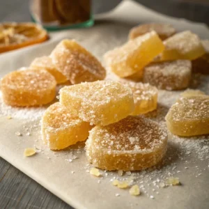 crystallized ginger coated in sugar