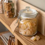 crystallized ginger coated in sugar