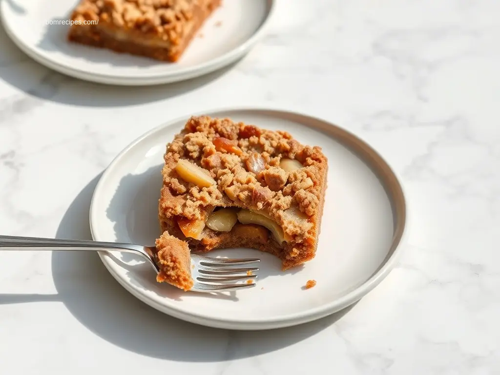 Delicious Apple Pie Brownie Bars with Streusel Topping overhead