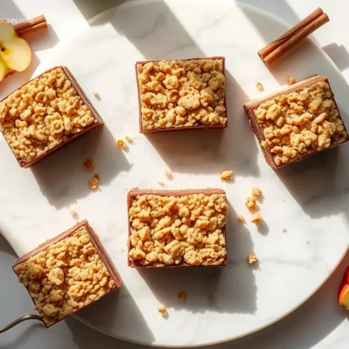 Delicious Apple Pie Brownie Bars with Streusel Topping overhead