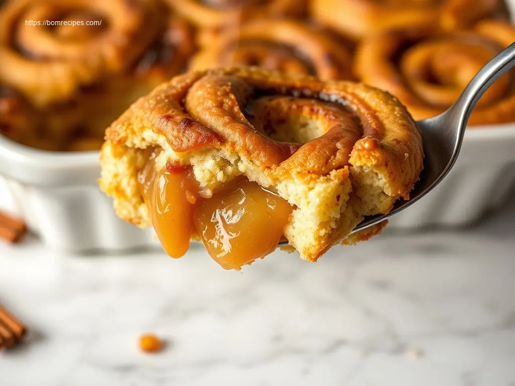 Delicious Apple Pie Cinnamon Roll Cake overhead view