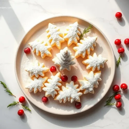 Christmas Tree Shaped Cheesecake Bites on white marble table
