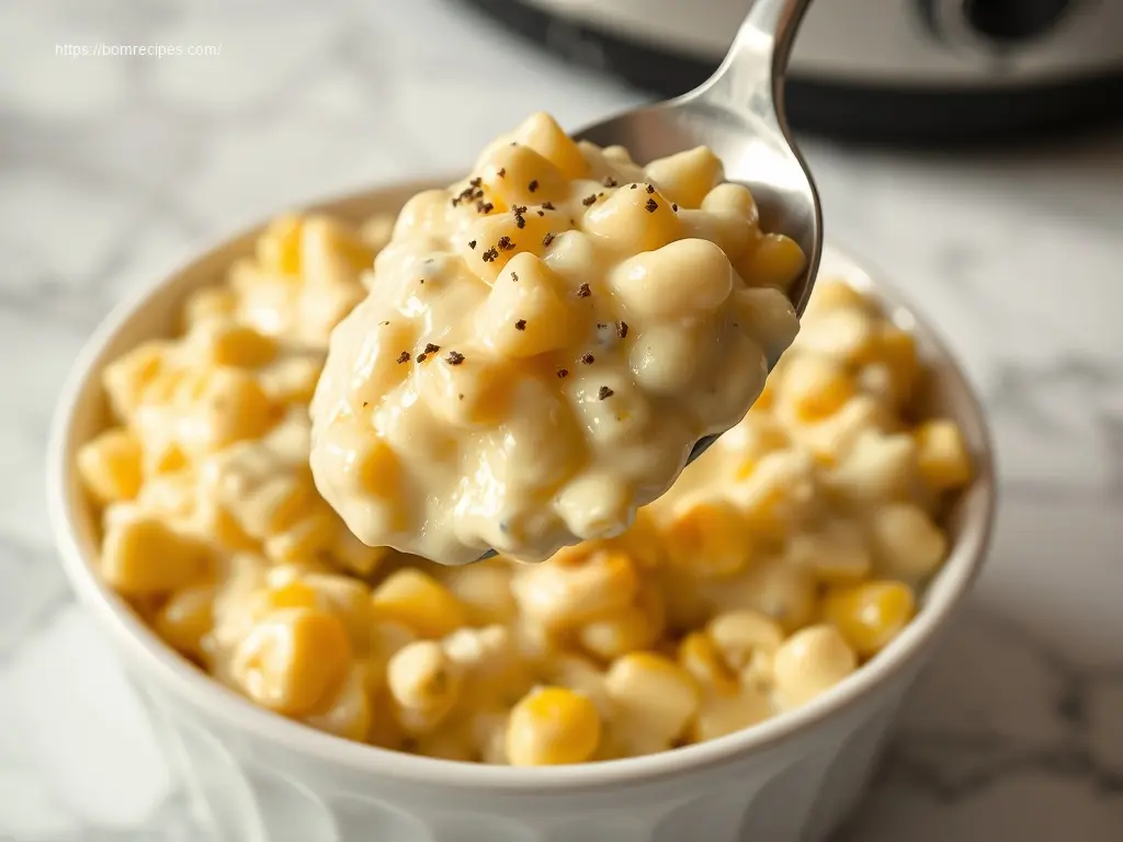 Crockpot Creamed Corn with Cream Cheese flatlay