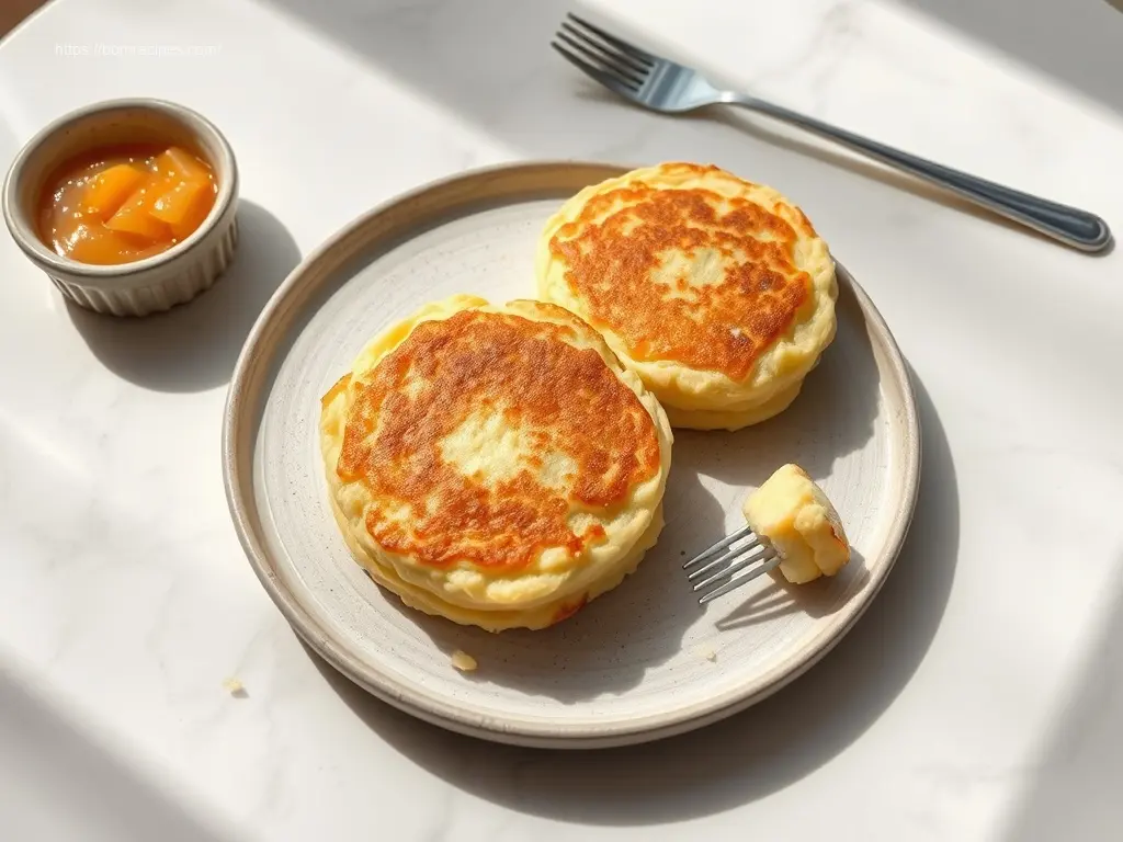 Gluten-Free Mashed Potato Pancakes with chives and sour cream