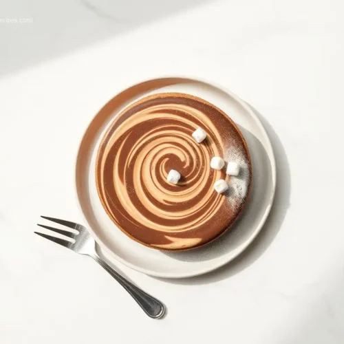 Hot Cocoa Cheesecake with Marshmallow Swirl whole pie