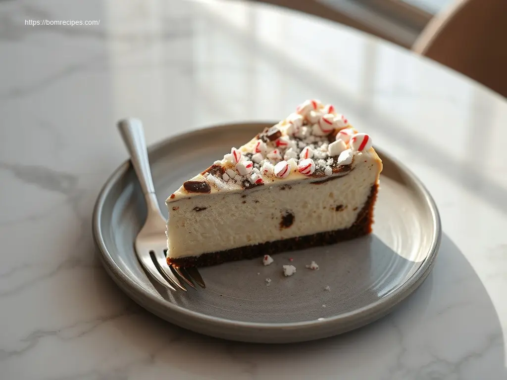 Peppermint Bark Cheesecake for the Holidays a festive dessert