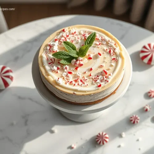 Peppermint Bark Cheesecake for the Holidays a festive dessert