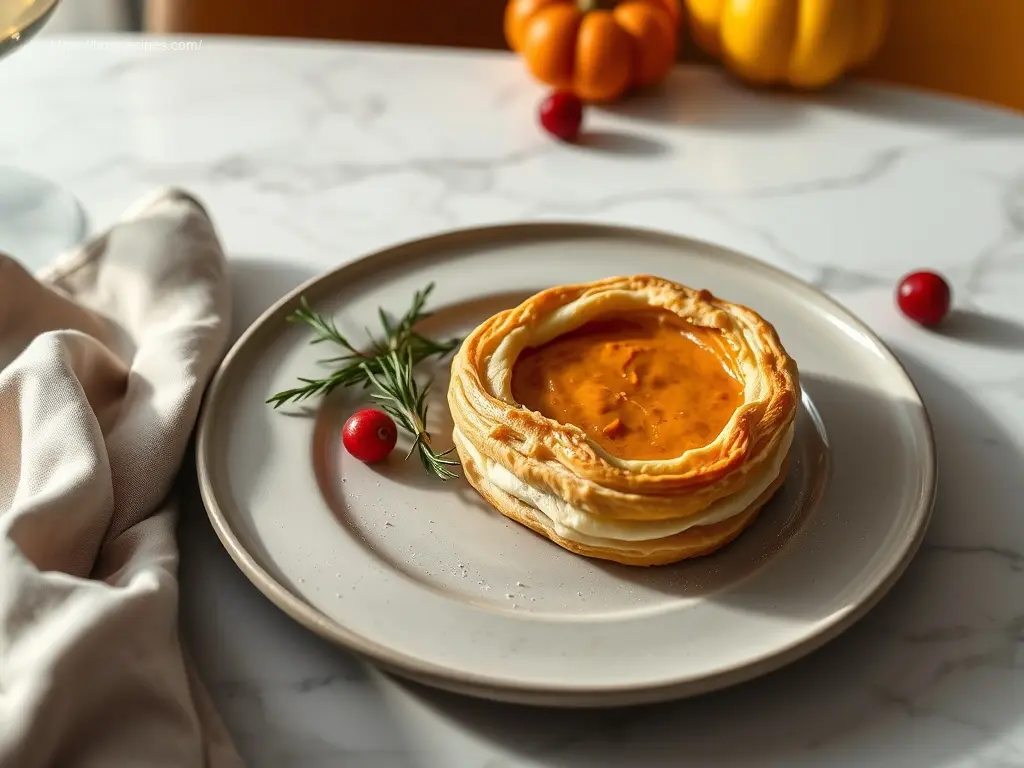 Flaky Pumpkin Cream Cheese Danish with Puff Pastry for Thanksgiving