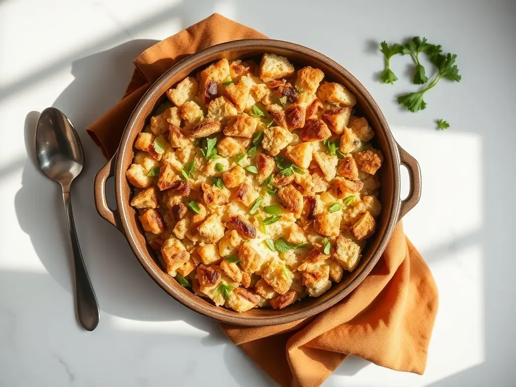 Delicious Quick 30 Minute Homemade Stuffing ready to eat