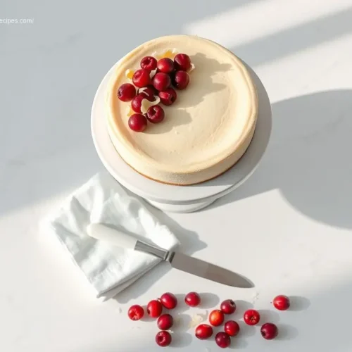 Delicious White Chocolate Cranberry Cheesecake whole
