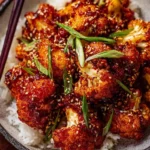 Air-fried Korean chili cauliflower with gochujang sauce