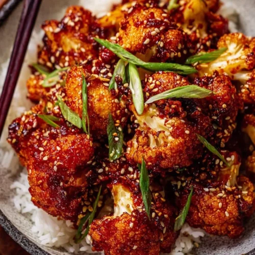 Air-fried Korean chili cauliflower with gochujang sauce