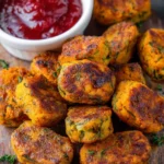 Delicious baked sweet potato zucchini tots served on a plate