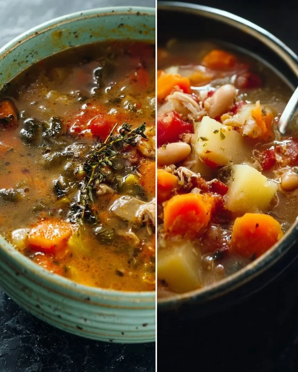 Delicious slow cooker soup in a bowl, perfect for healthy meals every season.