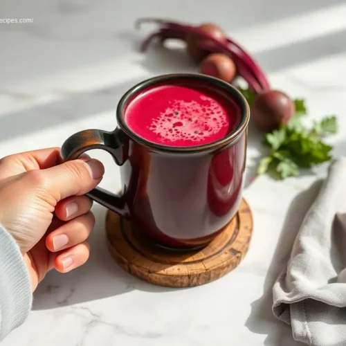 Vibrant Bloody Beet Smoothie in a clear glass