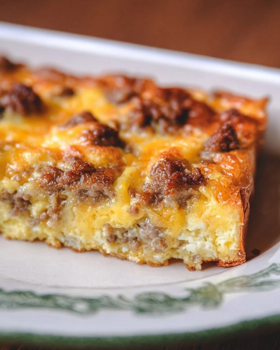 Delicious homemade breakfast casserole with eggs, cheese, and veggies