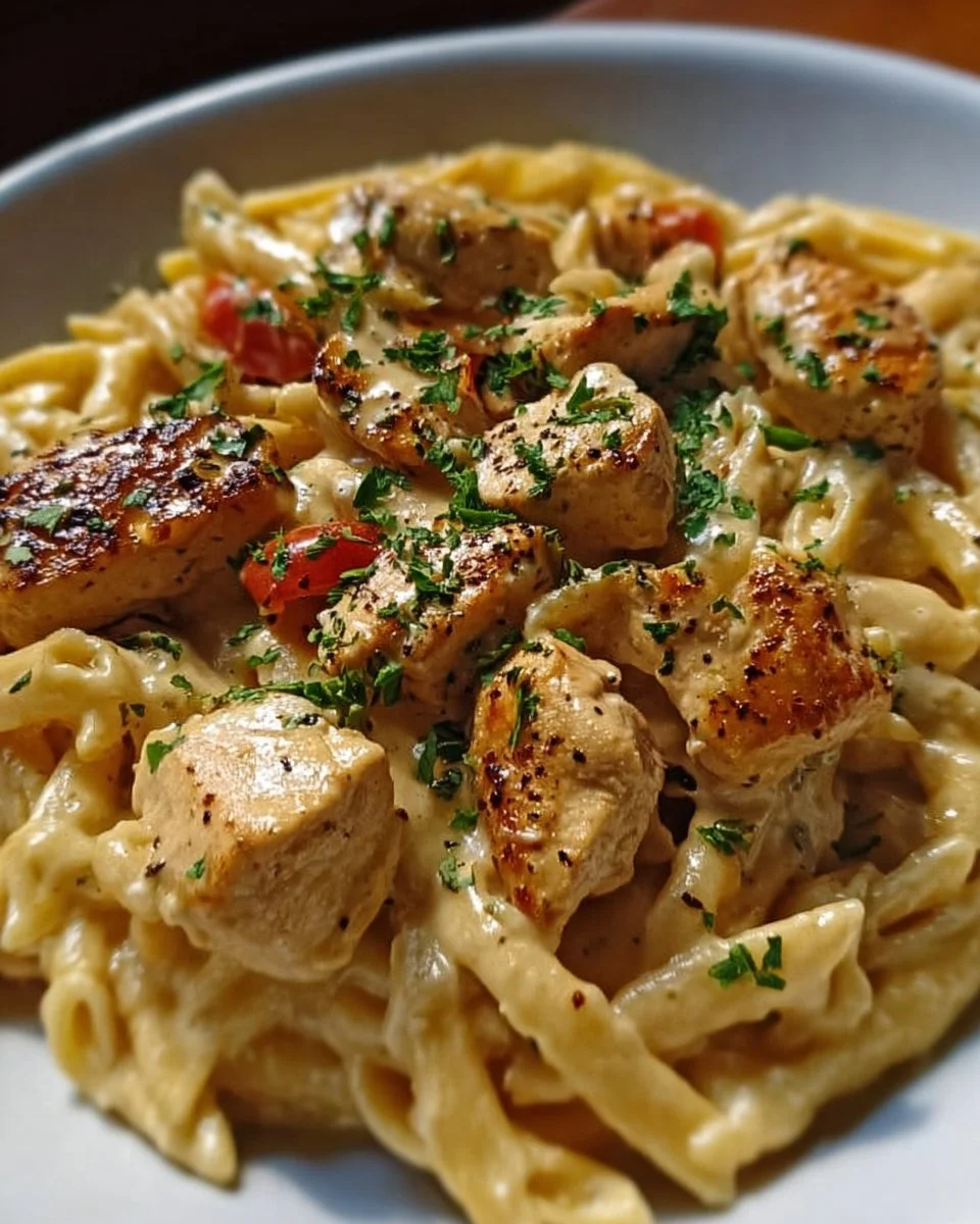 Delicious Cajun Chicken Pasta with creamy sauce and vibrant spices