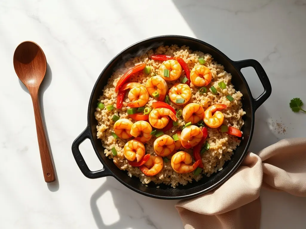 Cajun Shrimp & Wild Rice Skillet: 1 Flavor Bomb