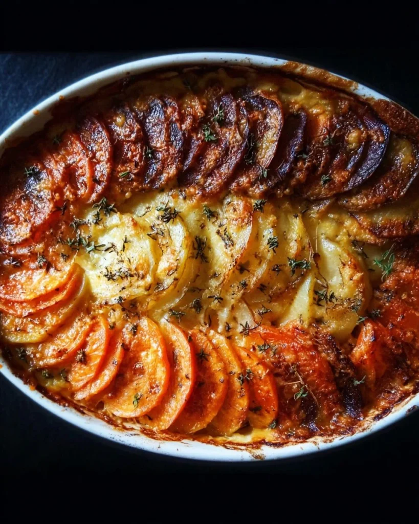 Cheesy Root Vegetable Gratin