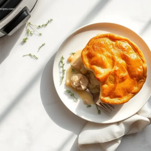 Delicious chicken pot pie with puff pastry Crockpot hack