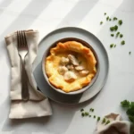 Delicious chicken pot pie with potatoes in slow cooker