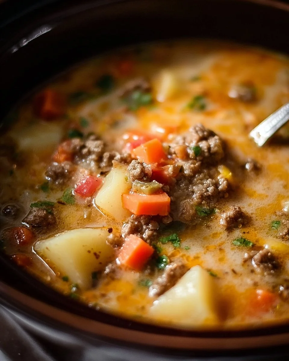 Crockpot Cheeseburger Soup