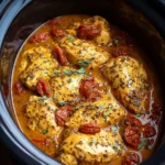 Delicious Dump & Go Crockpot Marry Me Chicken served on a plate