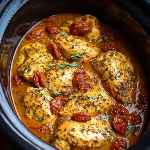 Delicious Dump & Go Crockpot Marry Me Chicken served on a plate