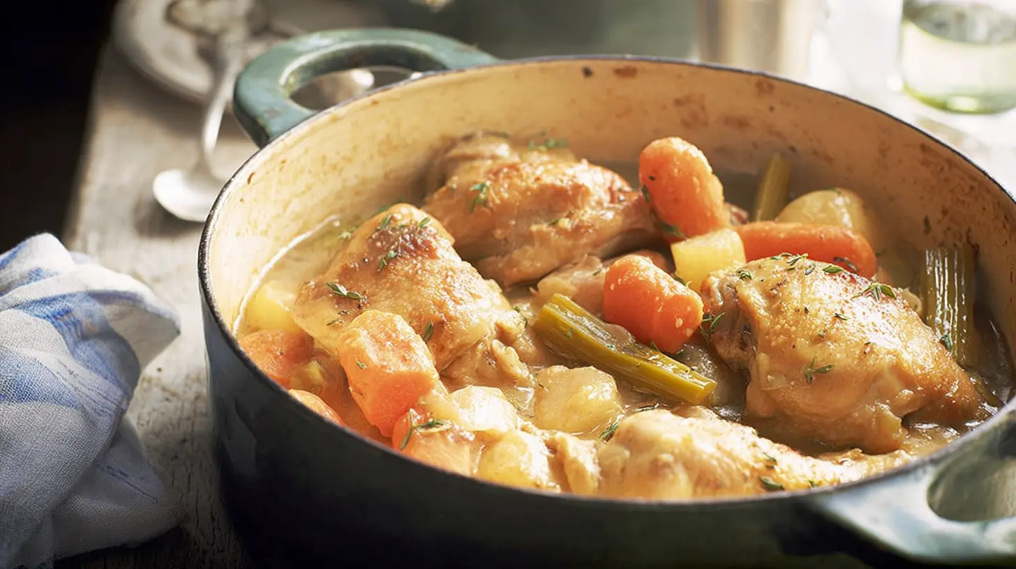Freshly baked chicken casserole with a crispy topping, ready to serve.