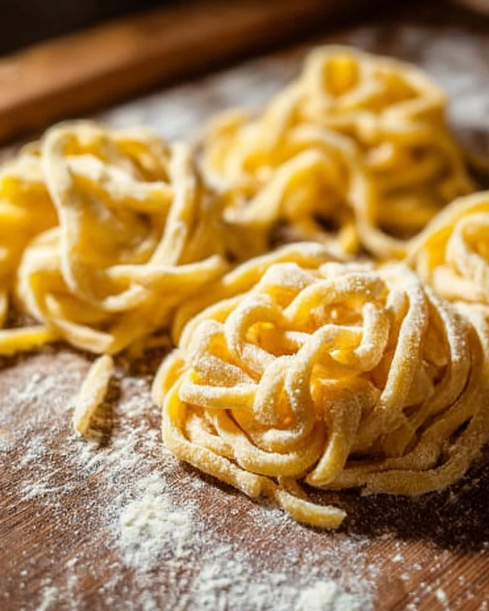 Hand-cut fresh homemade pasta prepared without a machine