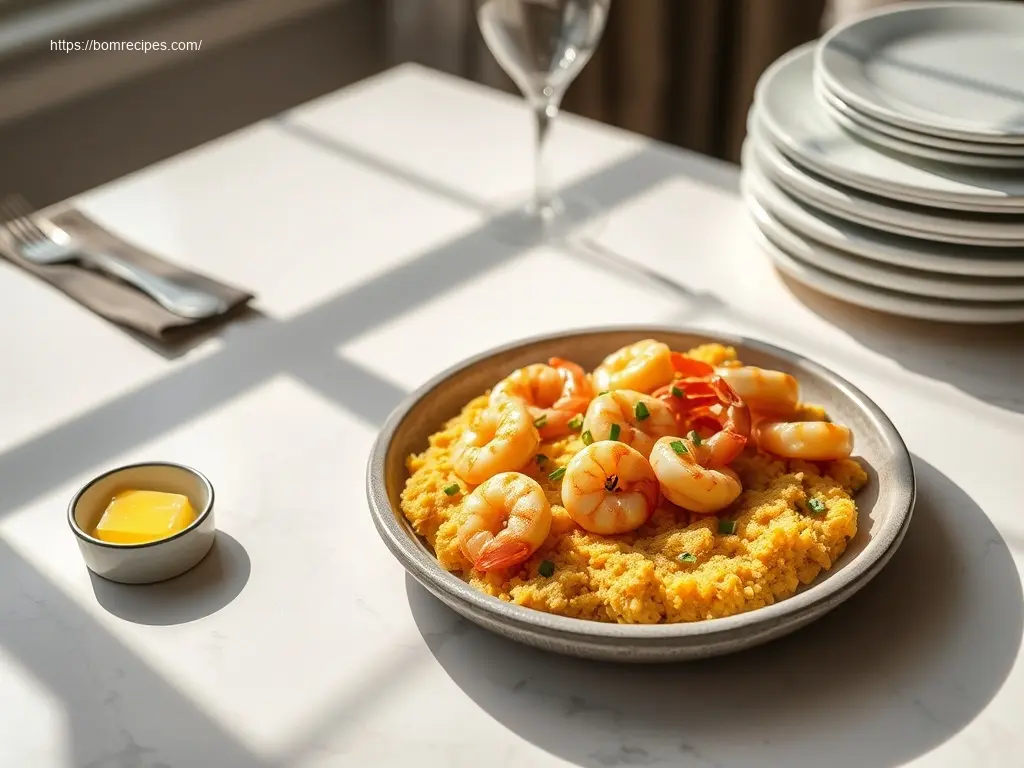 Garlic Butter Shrimp and Cornbread Dressing, a healthy shrimp recipe