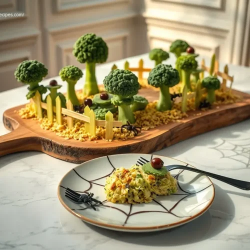 Graveyard Veggie Platter for a healthy Halloween