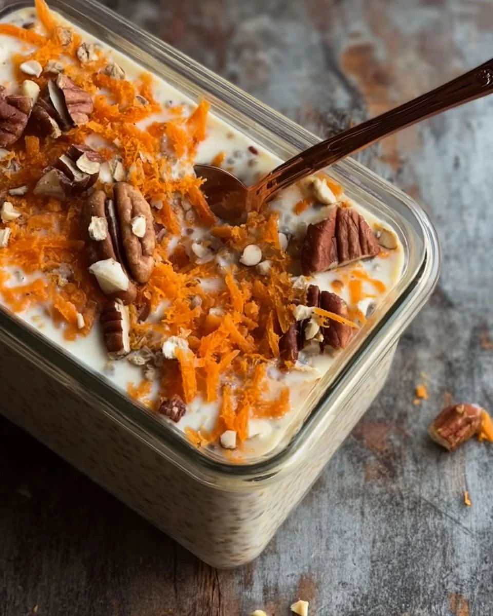 High Protein Carrot Cake Overnight Oats