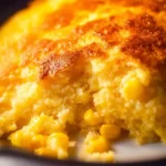 Delicious Jiffy corn casserole served in a baking dish