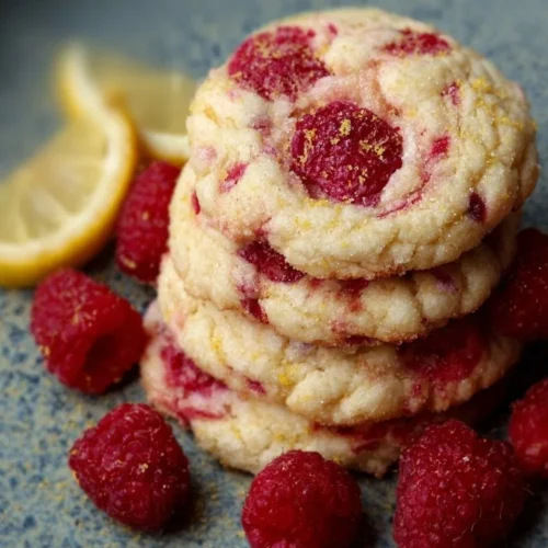 Delicious Lemon Raspberry Cookies with vibrant colors and a zesty flavor