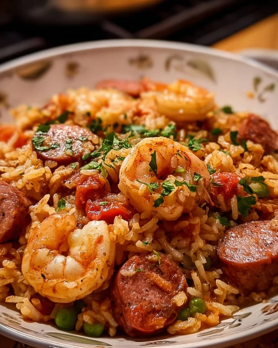 One Pot Shrimp and Sausage Jambalaya