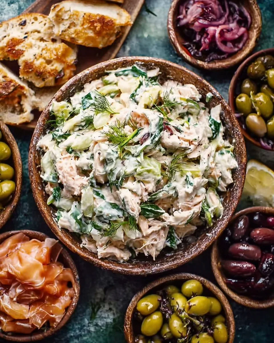 Colorful I N S A L A T A recipe featuring fresh Mediterranean ingredients.