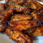 Delicious Pineapple-Teriyaki Wings garnished with sesame seeds