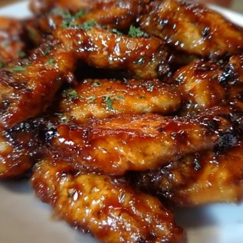 Delicious Pineapple-Teriyaki Wings garnished with sesame seeds