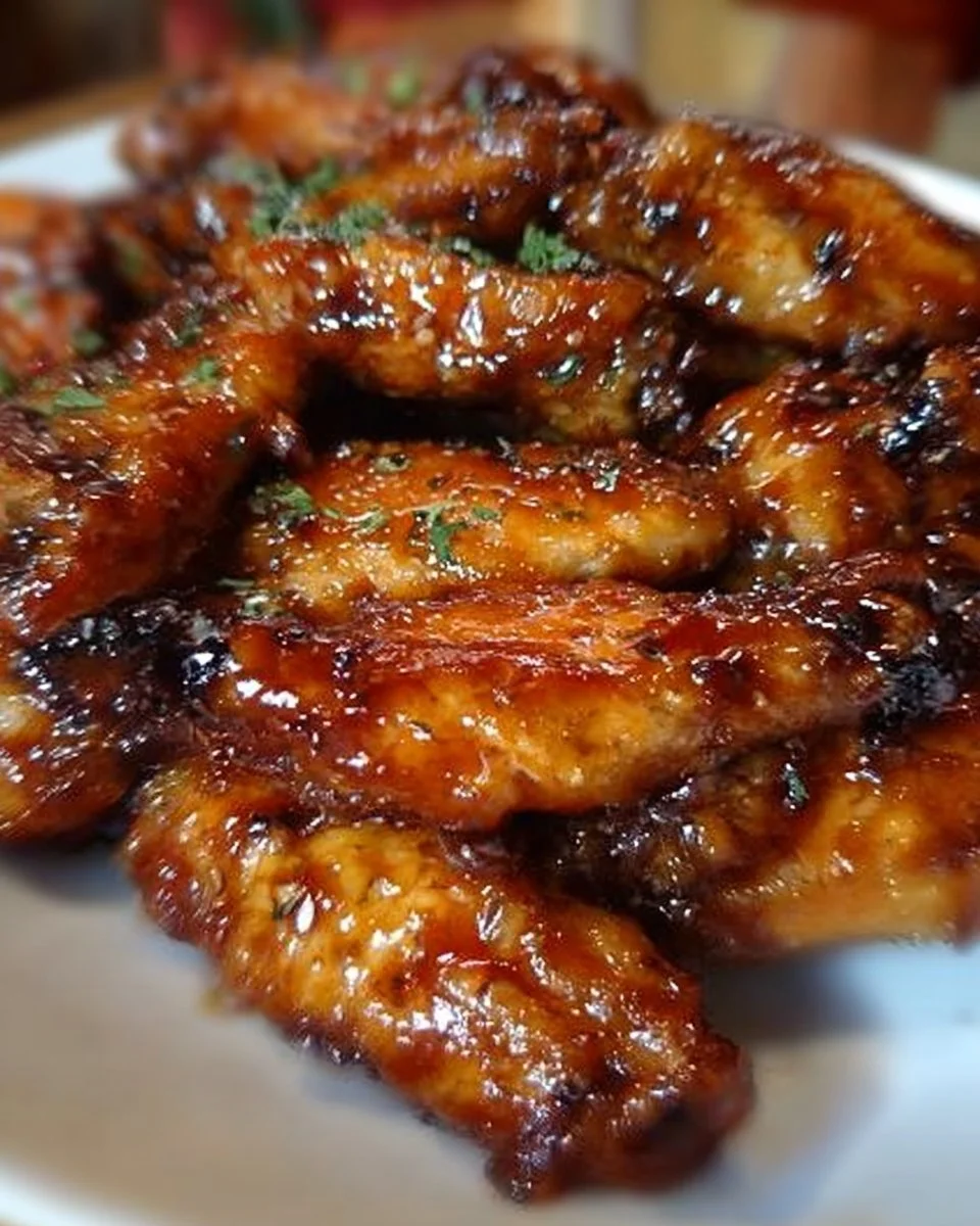 Delicious Pineapple-Teriyaki Wings garnished with sesame seeds