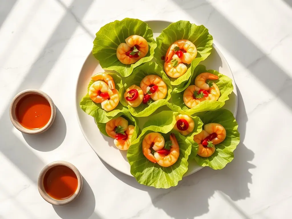 Delicious Shrimp Mango Lettuce Cups healthy appetizer idea