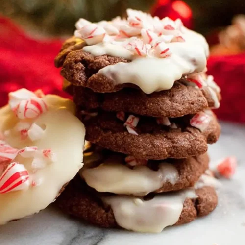 A plate showcasing a variety of easy Christmas cookies, artfully decorated with icing and sprinkles.