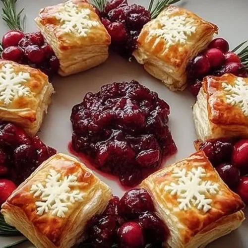 A festive spread of various Christmas food items, beautifully arranged for the holidays.