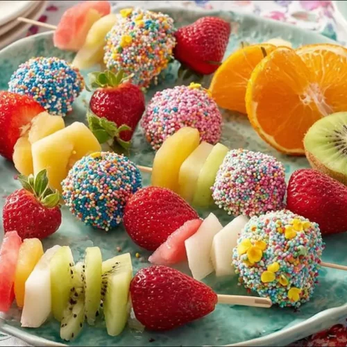 A colorful array of Mothers Day appetizers, beautifully arranged for a celebration.