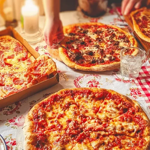 Table set for a fun pizza night gathering