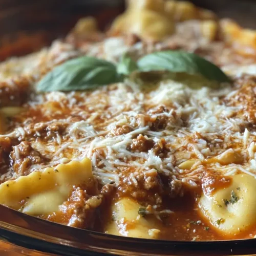 Delicious Crockpot Ravioli Lasagna, freshly prepared and ready to serve