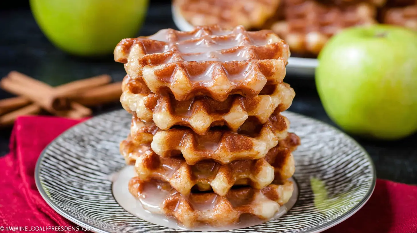 Artisan apple fritter waffle donuts with a sugary glaze