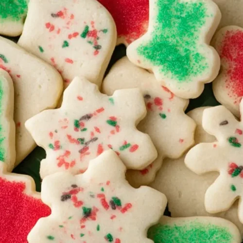 A batch of easy cut out sugar cookies ready for decorating.