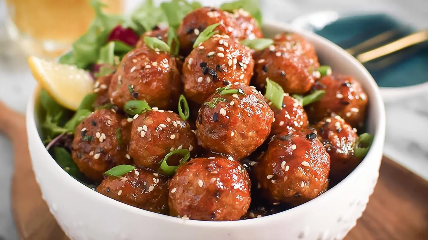 Delicious slow cooker honey garlic meatballs simmering in a rich, shiny sauce, ready to serve.