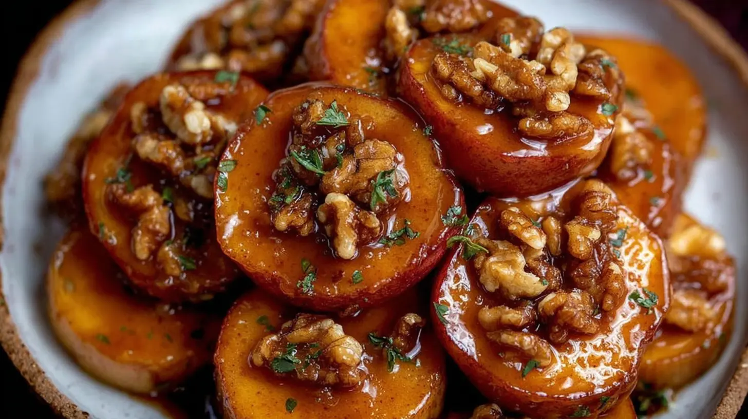 Bite-sized goat cheese sweet, topped with maple and crunchy walnuts.